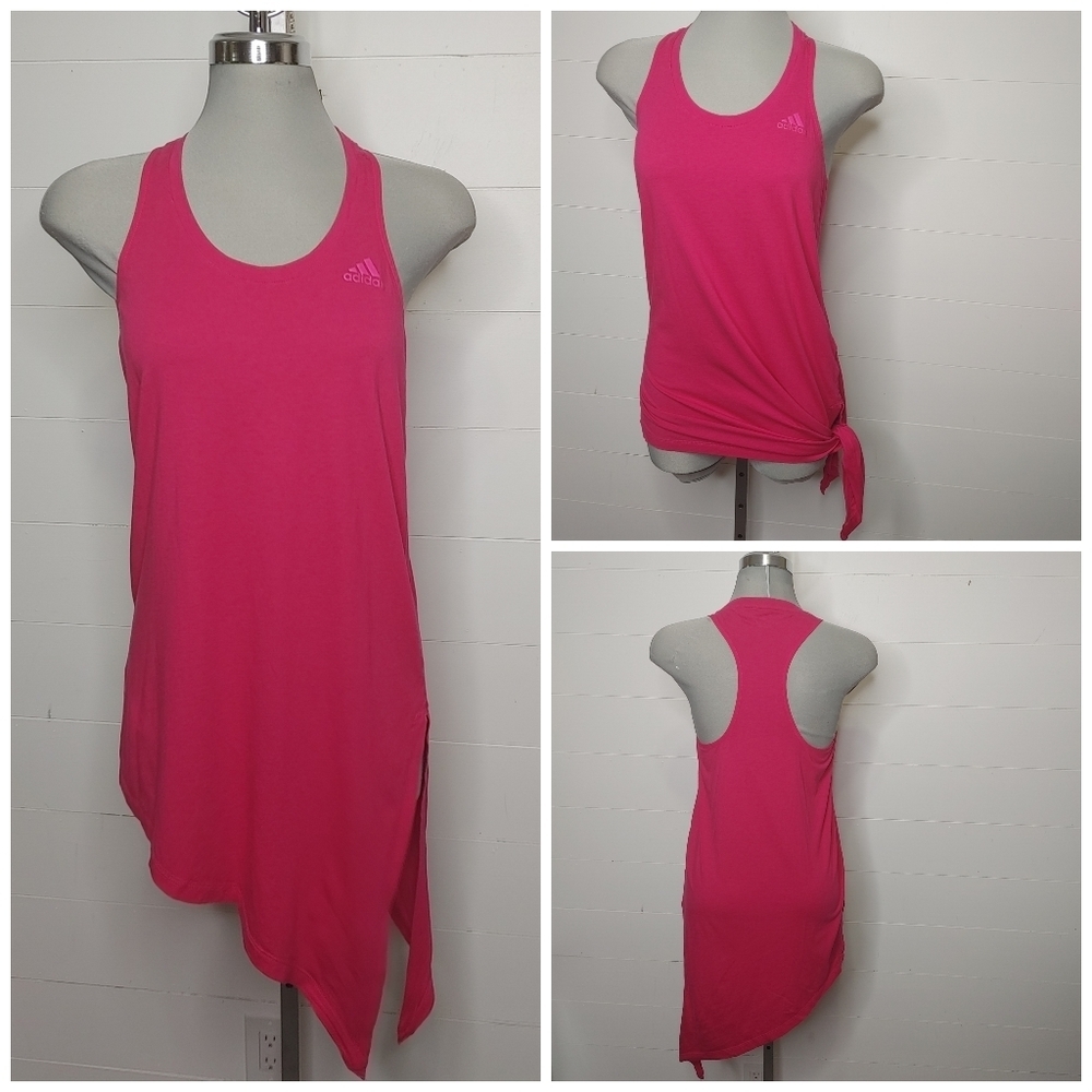 ADIDAS pink tie side tank top S